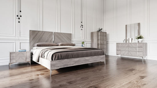 Queen Nova Domus Alexa Italian Modern Grey Bed