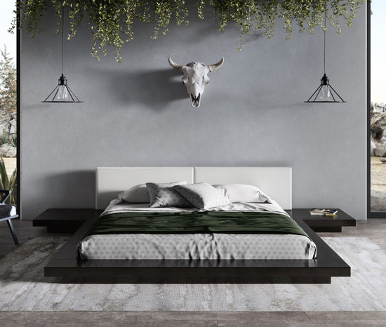 Modrest Tokyo - Queen Contemporary Black and White Platform Bed