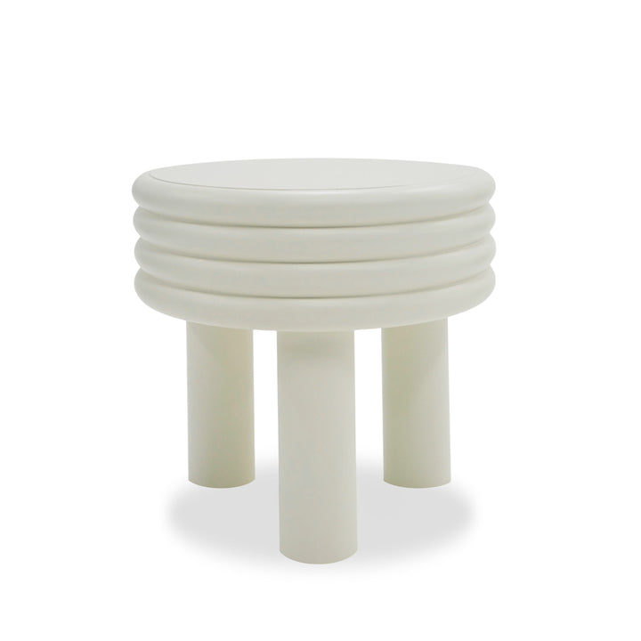 Modrest Townley - Contemporary White Round End Table