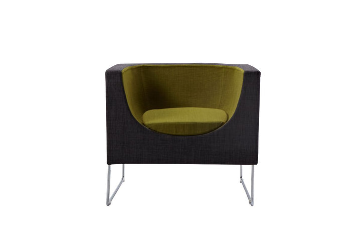 Modrest Tulane Mid-Century Grey & Green Accent Chair