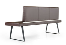 Load image into Gallery viewer, Modrest Union Modern Brown Leatherette Dining Bench
