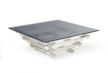 Load image into Gallery viewer, Modrest Upton - Modern Square Smoked Glass Coffee Table
