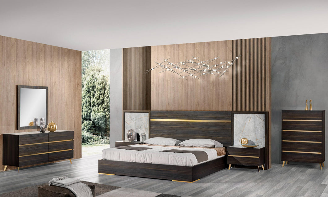 Nova Domus Velondra - Eastern King Modern Eucalypto + Marble Bedroom Set