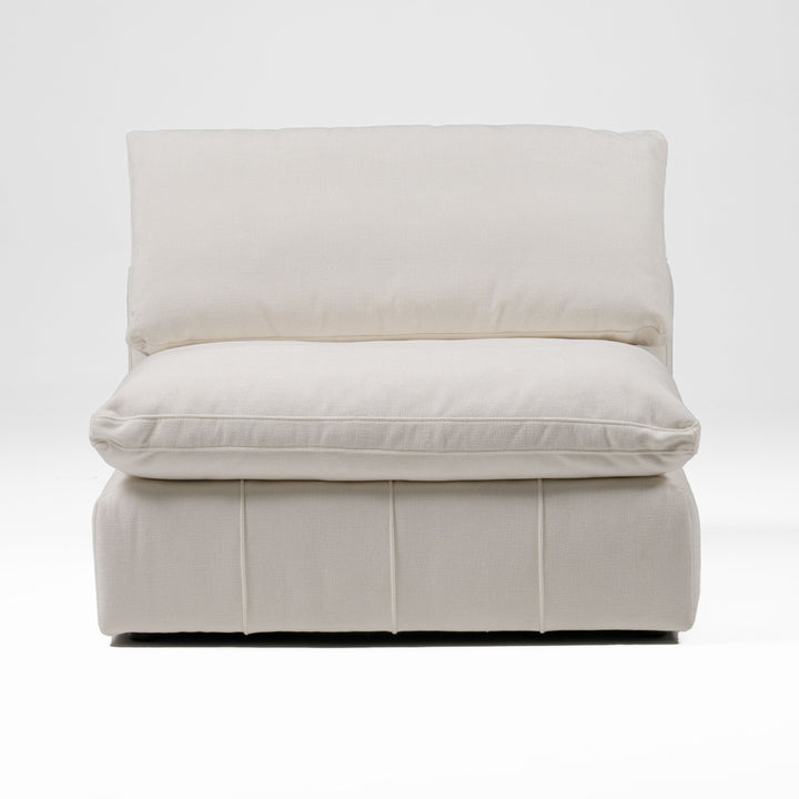 Divani Casa Vicki - Modern Off-White Fabric Modular Armless Seat
