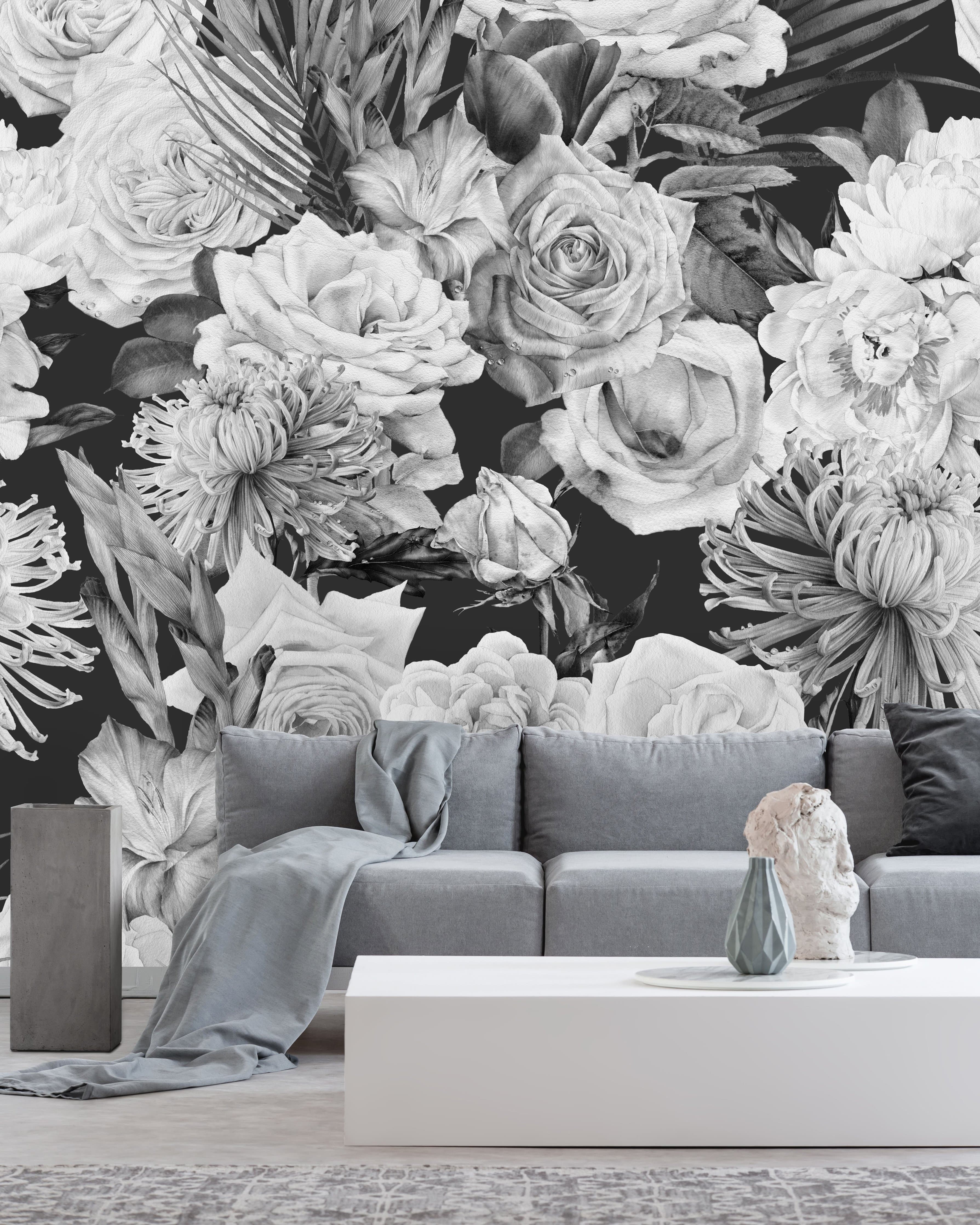 Vintage Large Floral Mix Wallpaper Mural