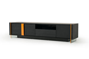 Modrest Vision - Modern Black Oak Floating TV Stand