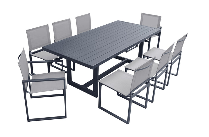 Renava Wake + Kayak - Modern Outdoor Grey Dining Table Set