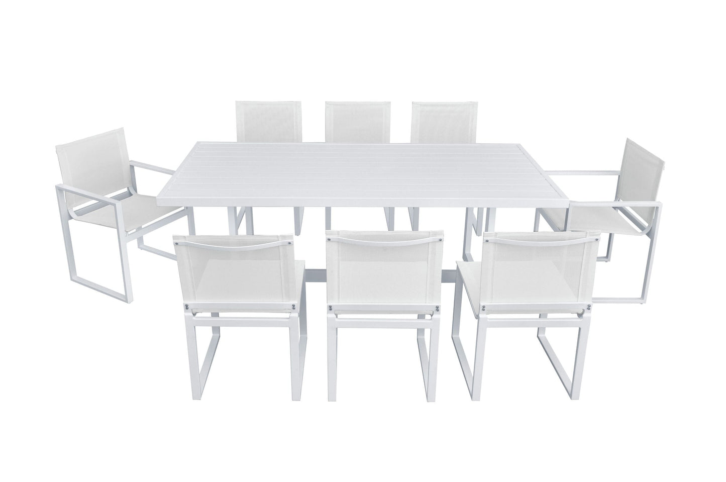 Renava Wake + Kayak - Modern Outdoor Off-White Dining Table Set