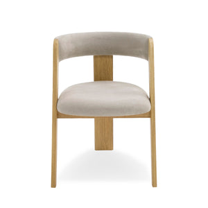 Modrest Washington - Modern Grey Fabric + Natural Oak Dining Chair (Set of 2)