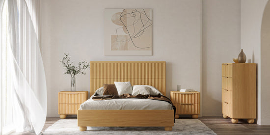 Queen Modrest Winters - Modern Natural Oak Bedroom Set