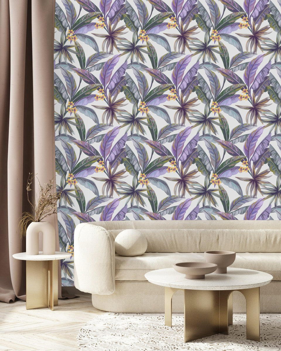 Purple Palm Leaves Wallpaper