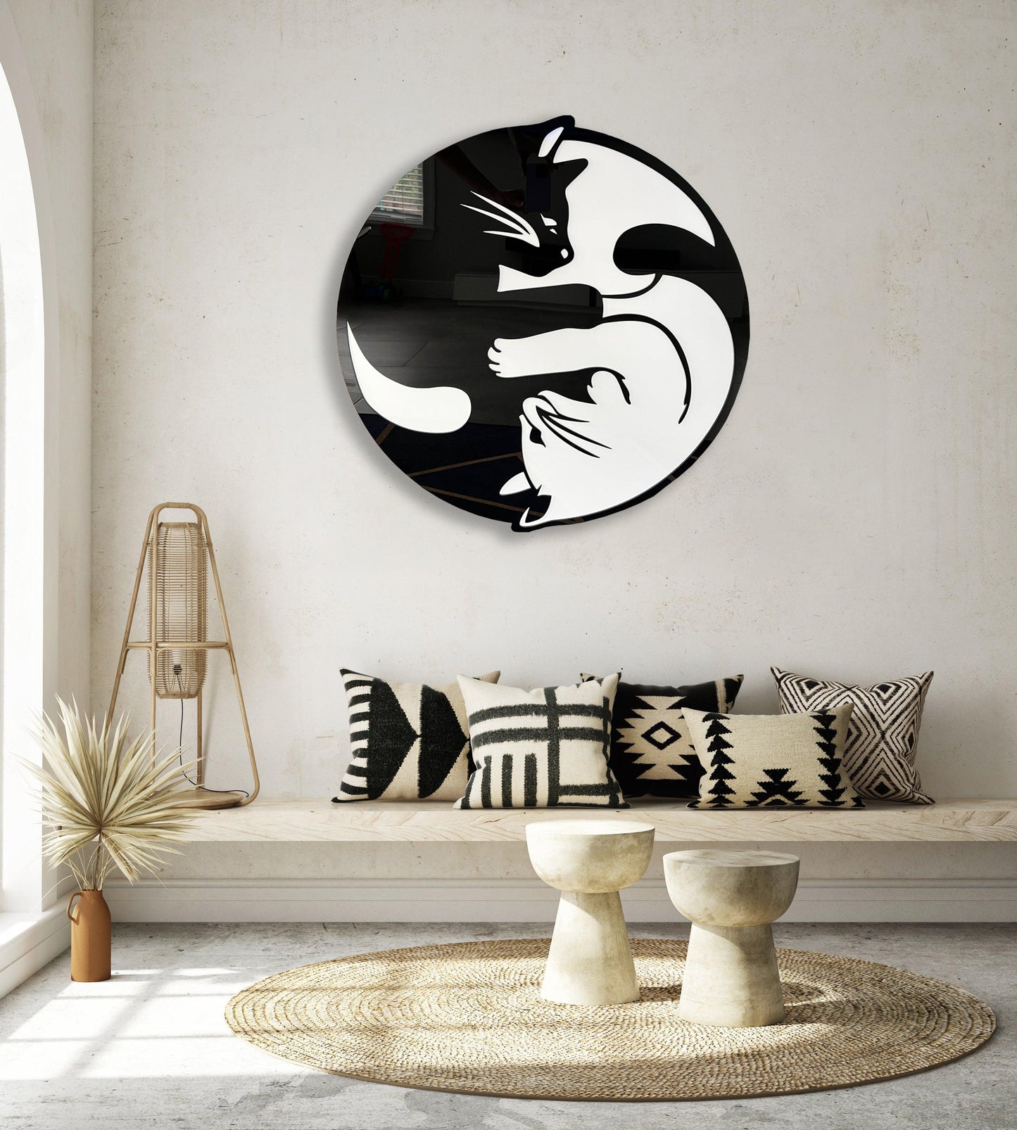 Yin Yang Cats High Gloss Acrylic Art Printed