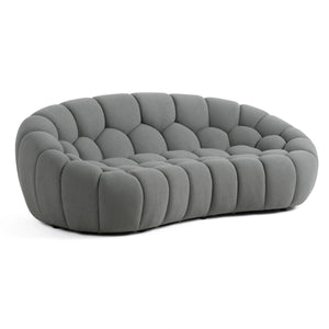 Divani Casa Yolonda - Modern Curved Light Grey Fabric Sofa