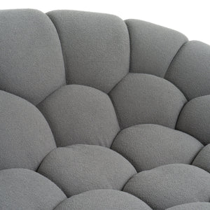 Divani Casa Yolonda - Modern Curved Light Grey Fabric Sofa