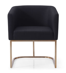 Modrest Yukon - Modern Black & Antique Brass Dining Chair