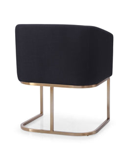 Modrest Yukon - Modern Black & Antique Brass Dining Chair