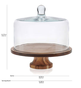 Footed Cake Stand with Glass Dome