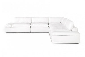 Divani Casa Kelly - Modern White Fabric Sectional Sofa