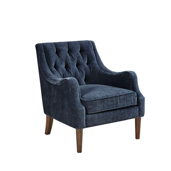 Qwen Button Tufted Accent Chair - Navy