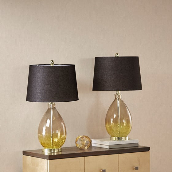 Cortina Glass Table Lamp - 2Pc Set - Gold