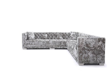 Load image into Gallery viewer, Divani Casa Fredrick - Modern Grey Crushed Velvet Sectional Sofa
