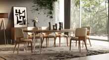 Load image into Gallery viewer, Modrest Heloise - Modern Walnut &amp; Stainless Steel Dining Table
