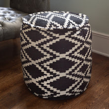 Load image into Gallery viewer, Tribal Diamond Pouf, Round
