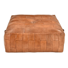 Load image into Gallery viewer, Eastwood Leather Ottoman, Square
