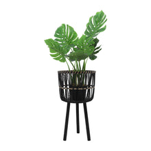 Load image into Gallery viewer, Bamboo Planters, Black (Set of 3)
