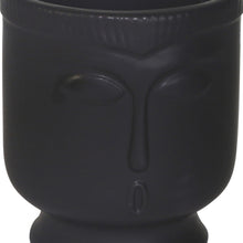 Load image into Gallery viewer, Ceramic 6&quot; Face Vase with Base, Black
