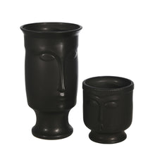 Load image into Gallery viewer, Ceramic 6&quot; Face Vase with Base, Black
