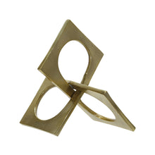 Load image into Gallery viewer, Metal 9&quot; Linked Square Decor, Gold
