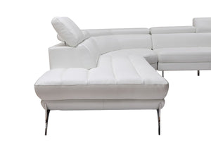 Divani Casa Graphite - Modern White Leather Left Facing Sectional Sofa
