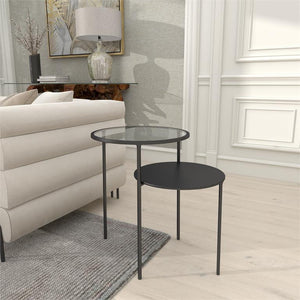 Black Metal Modern Accent Table