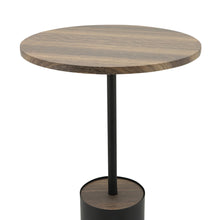 Load image into Gallery viewer, Metal, 24&quot;h Side Table Wooden Top, Black/brown
