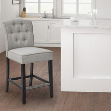 Load image into Gallery viewer, Marian Tufted Counter Stool - Light Grey
