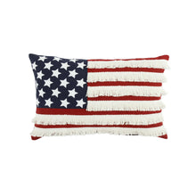 Load image into Gallery viewer, American Flag Fringe Decorative Pillow
