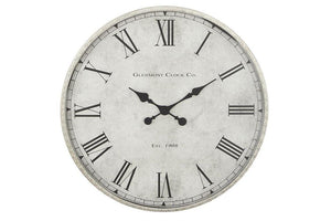 White Metal Traditional Wall Clock, 28 Inch