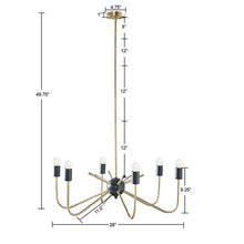 Load image into Gallery viewer, Alexis Alexis Chandelier - Antique Brass/Black
