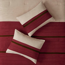 Load image into Gallery viewer, Palmer - Red 100% Polyester Microsuede Pieced 7pcs Comforter Set
