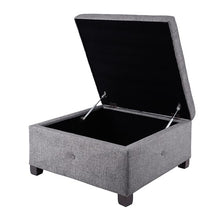 Load image into Gallery viewer, Aspen Button Tufted Storage Ottoman - Charcoal
