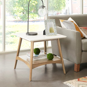 Parker End Table - Off-White/Natural