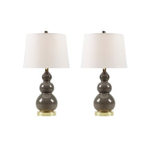 Load image into Gallery viewer, Covey Covey Glass Table Lamp - 2Pc Set - Grey

