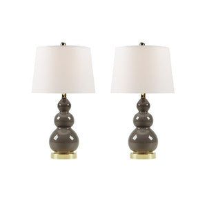 Covey Covey Glass Table Lamp - 2Pc Set - Grey