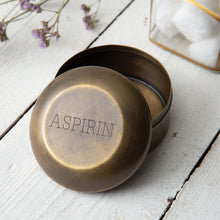 Load image into Gallery viewer, Antique Brass Aspirin Pill Box
