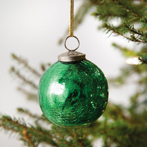 Crackled Glass Ball Ornament - Box of 4