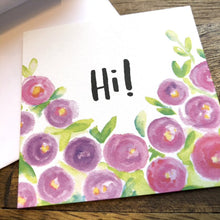 Load image into Gallery viewer, Hi with Flowers Mini Postcard
