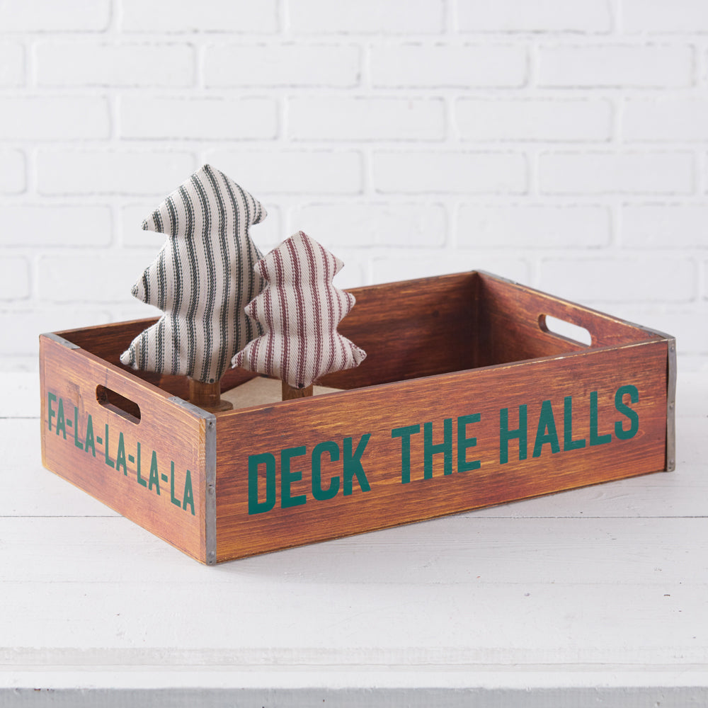 Deck The Halls Holiday Wood Crate