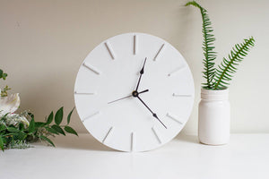 Minimal Raised Clock, 12 Inch, White