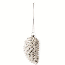 Load image into Gallery viewer, Silver White Pinecone Ornament
